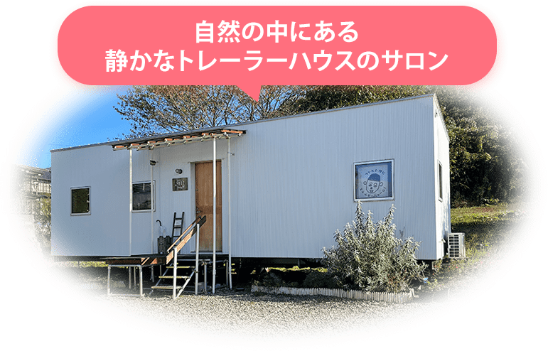 自然の中にある静かなトレーラーハウスのサロン